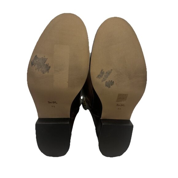 Coach Women’s 9.5 Madeline Buckle Tall Riding Boots Maple Brown Block Heel - Picture 10 of 11